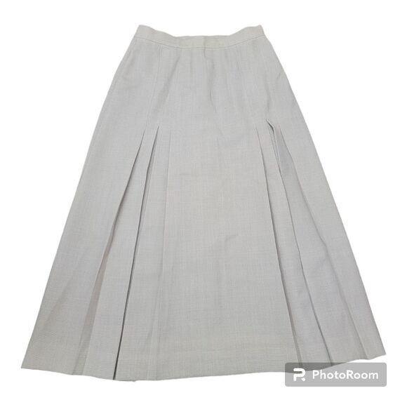 Evan Picone Vintage Pleated Midi Skirt Formal Business Casual Beige Size 10 - Picture 1 of 9